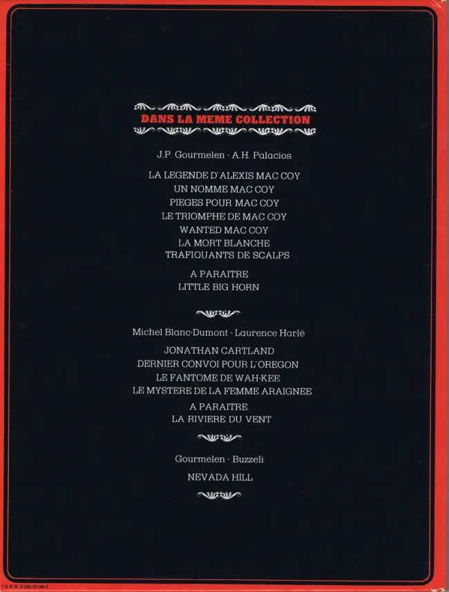 Verso de l'album Mac Coy Tome 7 Trafiquants de scalps