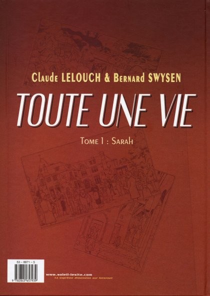 Verso de l'album Toute une vie Tome 1 Sarah