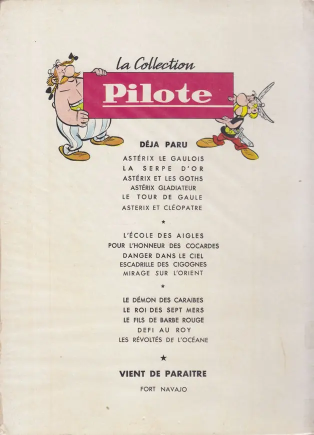 Verso de l'album Astérix Tome 6 Astérix et Cléopâtre