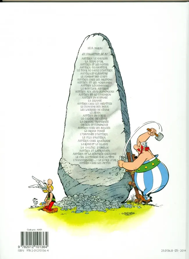Verso de l'album Astérix Tome 4 Astérix gladiateur