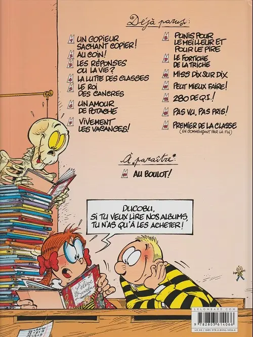 Verso de l'album L'Élève Ducobu Tome 4 La lutte des classes