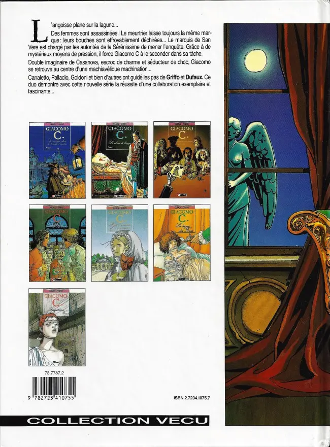 Verso de l'album Giacomo C. Tome 2 La chute de l'ange
