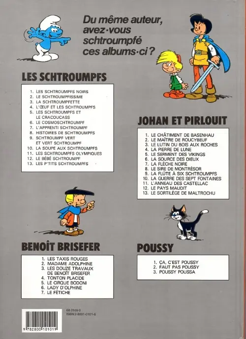Verso de l'album Johan et Pirlouit Tome 7 La flèche noire