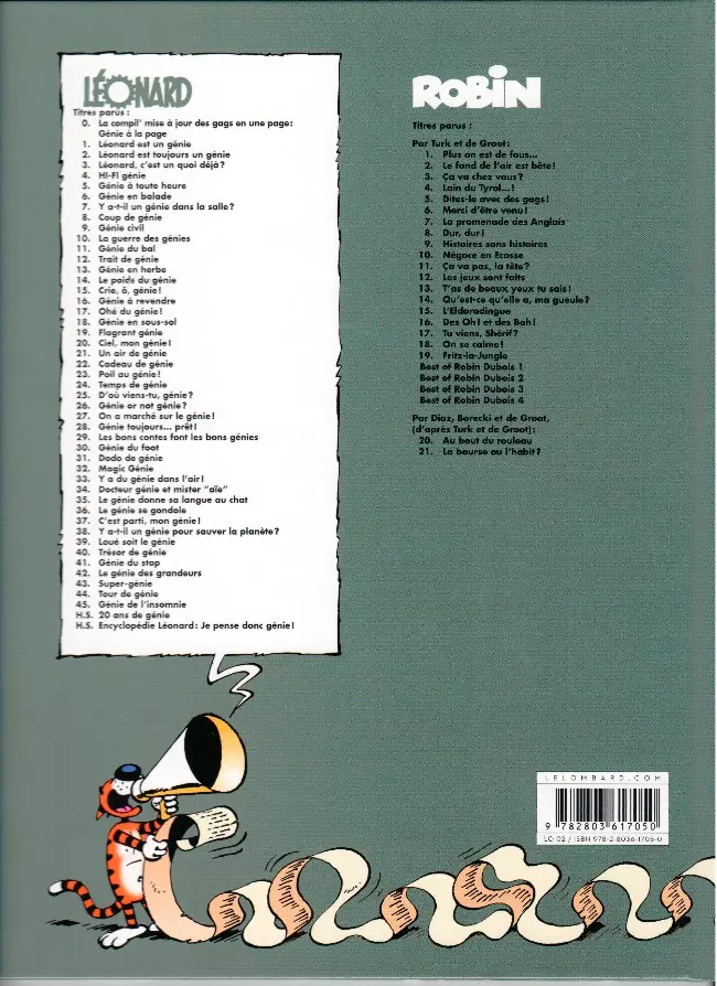 Verso de l'album Léonard Tome 7 Y a-t-il un génie dans la salle ?