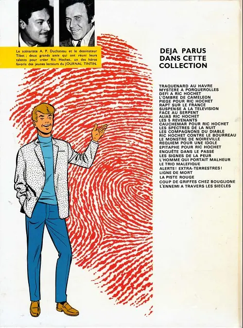 Verso de l'album Ric Hochet Tome 7 Suspense à la télévision