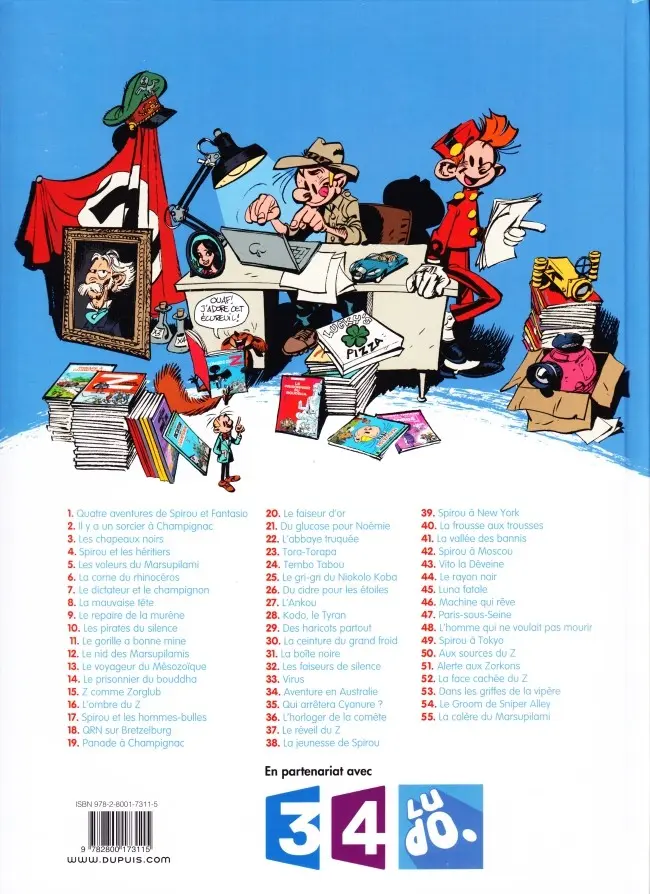 Verso de l'album Spirou et Fantasio Tome 7 Le Dictateur et le Champignon