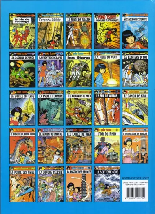 Verso de l'album Yoko Tsuno Tome 5 Message pour l'éternité