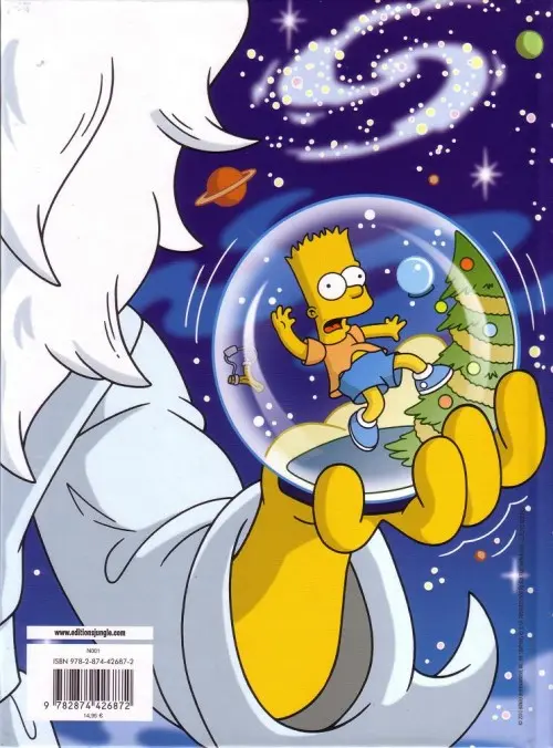 Verso de l'album Les Simpson Embûches de Noël