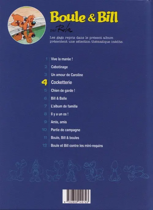 Verso de l'album Boule & Bill Tome 4 Cocketterie