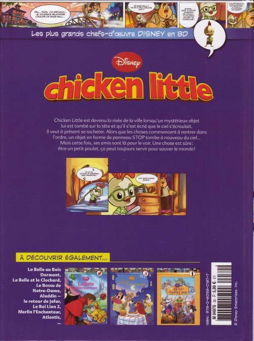 Verso de l'album Les plus grands chefs-d'œuvre Disney en BD Tome 30 Chicken little