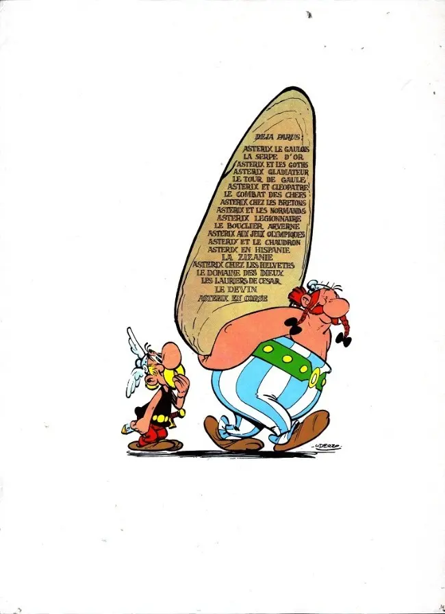 Verso de l'album Astérix Tome 20 Astérix en Corse
