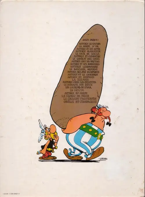 Verso de l'album Astérix Tome 23 Obélix et compagnie