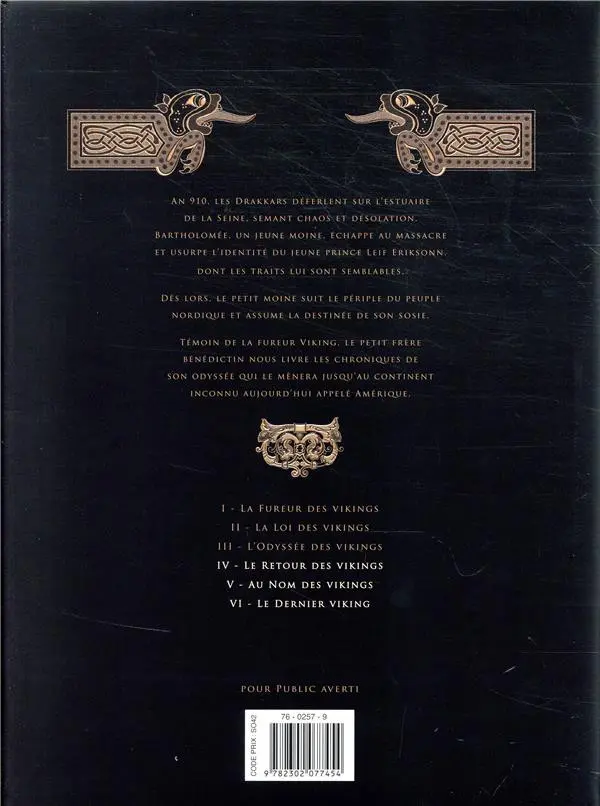 Verso de l'album Chroniques Barbares Intégrale II Tomes 4 à 6