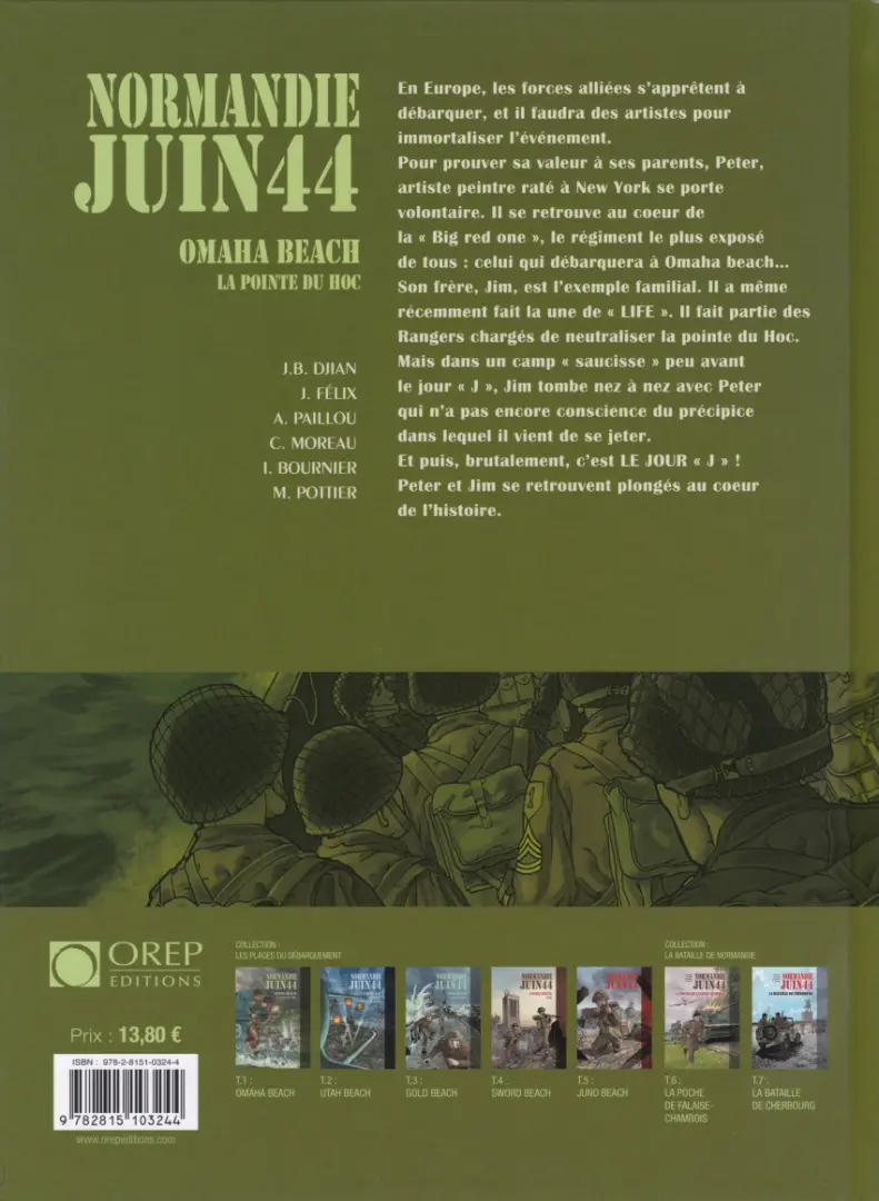 Verso de l'album Normandie juin 44 Orep Tome 1 Omaha Beach - Pointe du Hoc