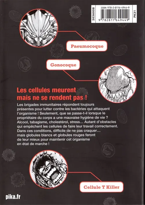 Verso de l'album Les brigades immunitaires Black 1