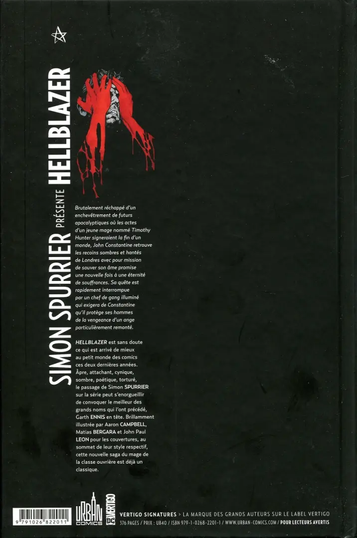 Verso de l'album Hellblazer 1