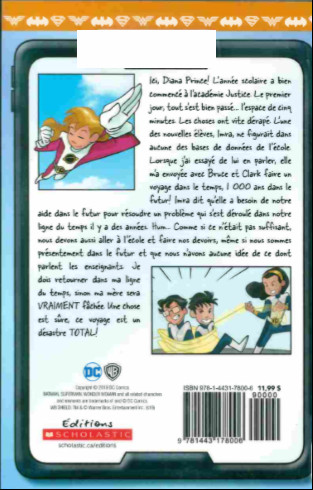 Verso de l'album La société secrète des superhéros 5 Voyage dans le temps