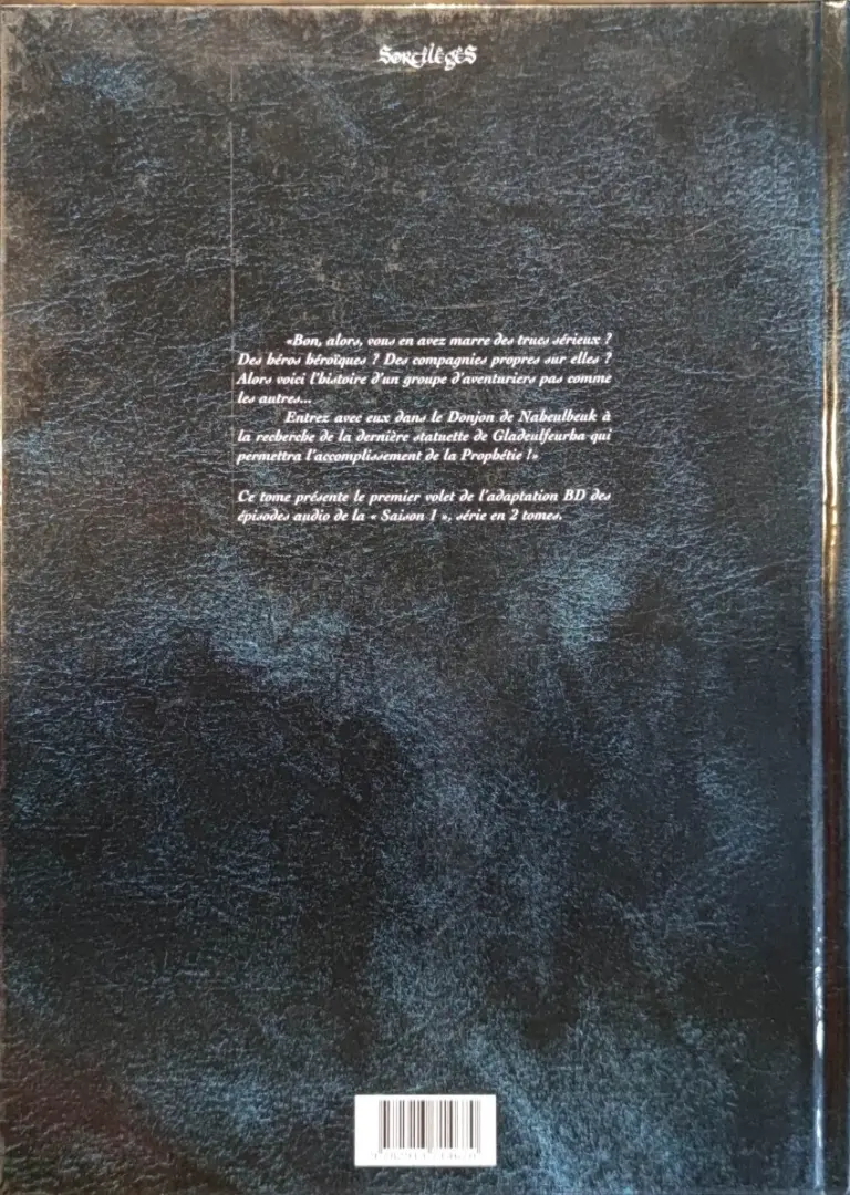 Verso de l'album Le Donjon de Naheulbeuk Tome 1