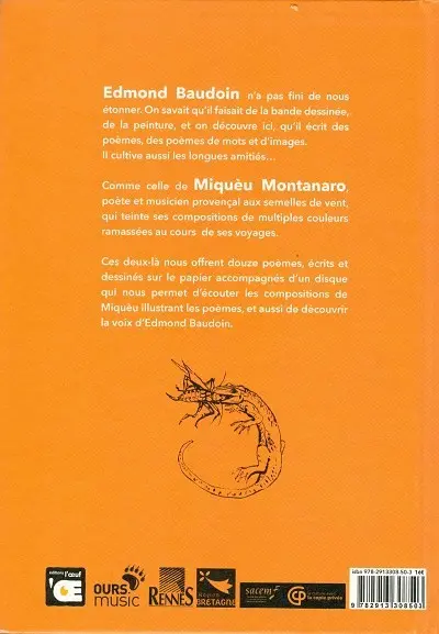 Verso de l'album Chants fragiles