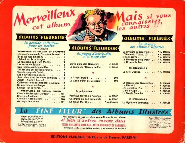 Verso de l'album Sylvain et Sylvette Tome 11 Alerte ! Alerte ! Alerte !