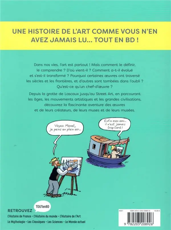 Verso de l'album L'Histoire de l'art en BD L'intégrale