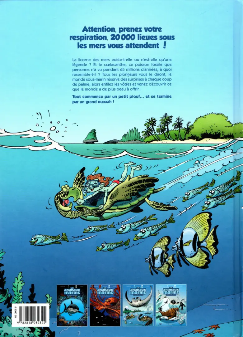 Verso de l'album Les Animaux marins en bande dessinée Tome 3