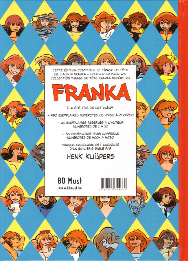 Verso de l'album Franka BD Must Tome 24 Hold-up en plein vol