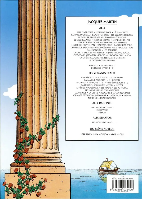 Verso de l'album Alix Tome 29 Le testament de César
