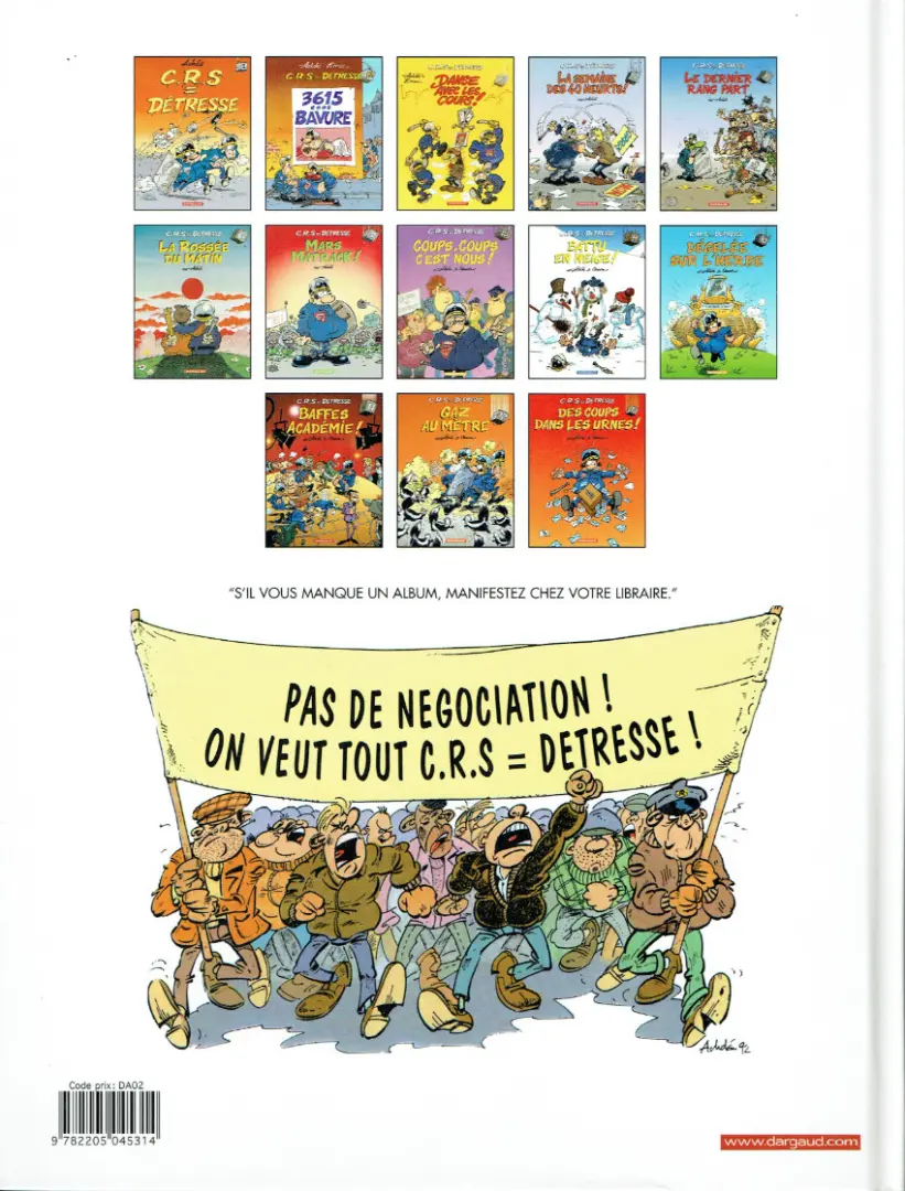 Verso de l'album CRS = Détresse Tome 5 Le dernier rang part