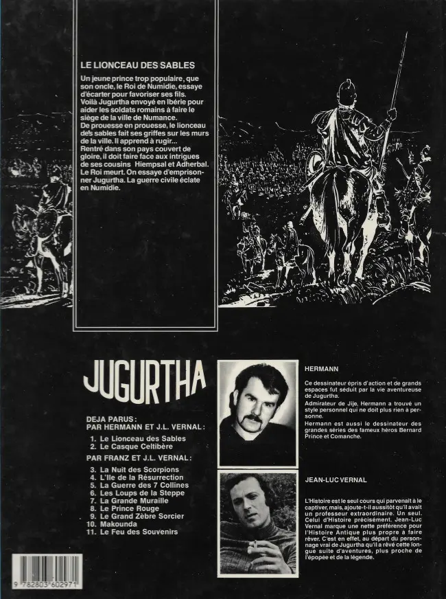 Verso de l'album Jugurtha Tome 1 Le lionceau des sables