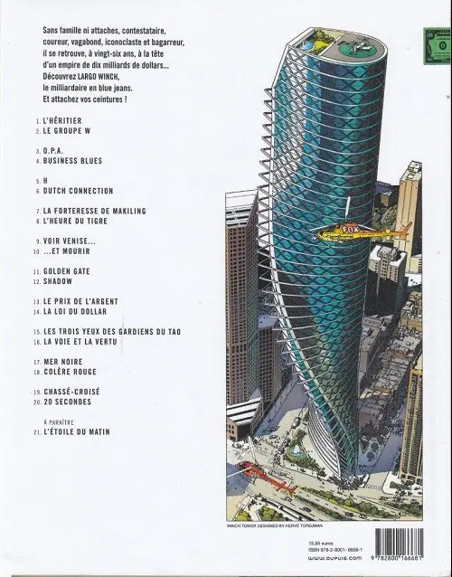 Verso de l'album Largo Winch Tome 20 20 secondes
