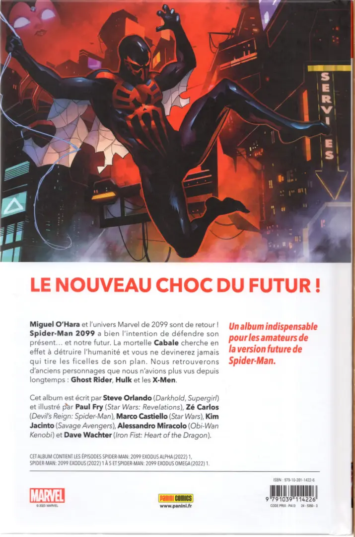 Verso de l'album Spider-Man 2099 - Exode