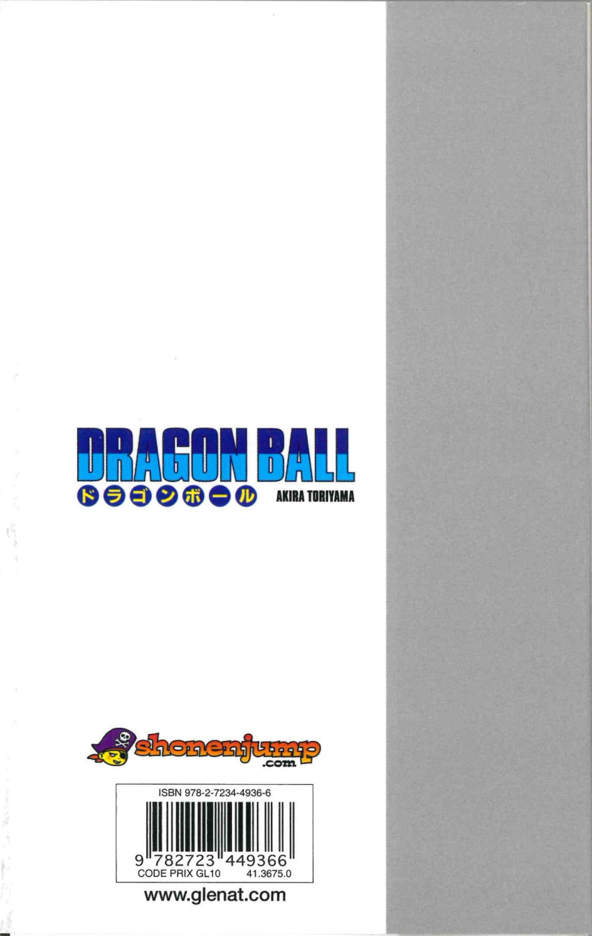 Verso de l'album Dragon Ball 39 Adieu, guerrier à la fierté inégalée