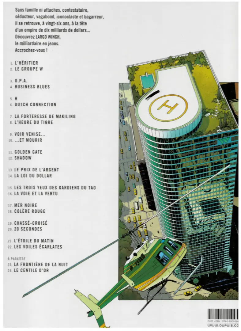 Verso de l'album Largo Winch Tome 1 L'héritier