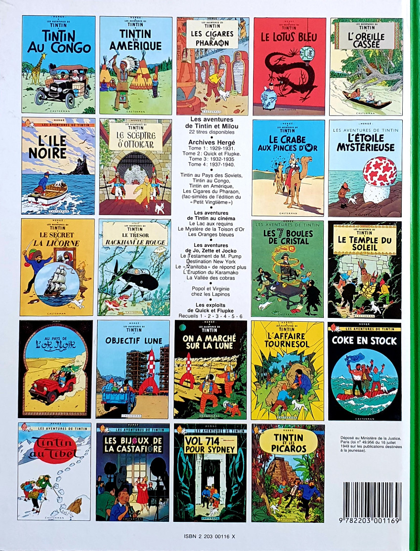 Verso de l'album Tintin Tome 17 On a marché sur la lune