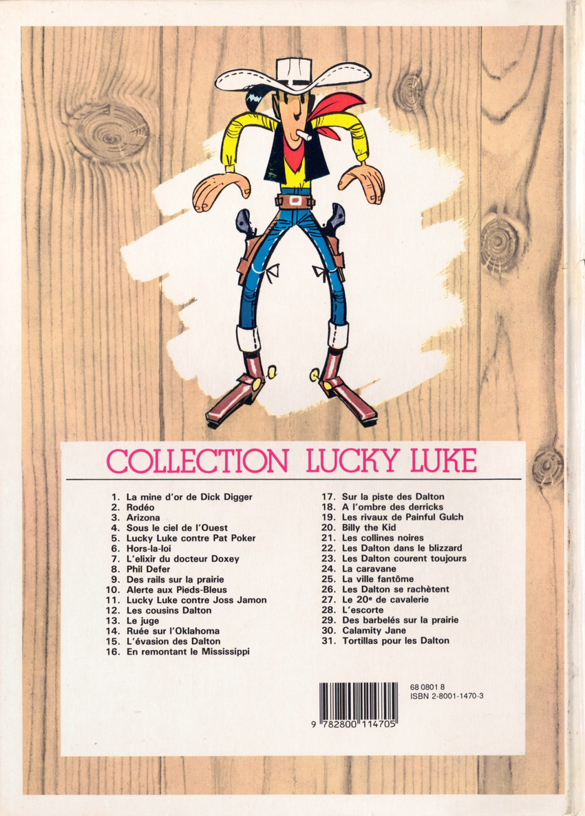 Verso de l'album Lucky Luke Tome 8 Phil Defer