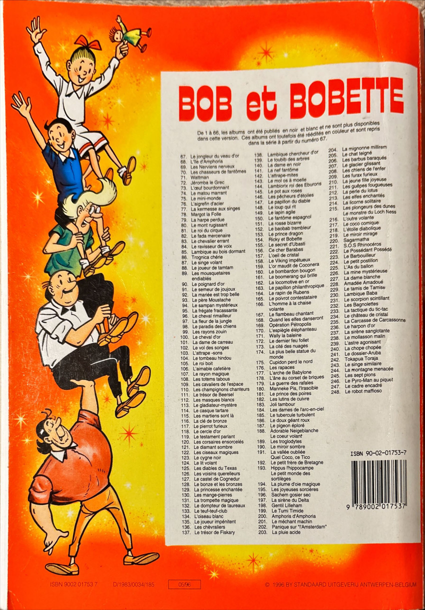 Verso de l'album Bob et Bobette Tome 195 Les joyeuses sorcières