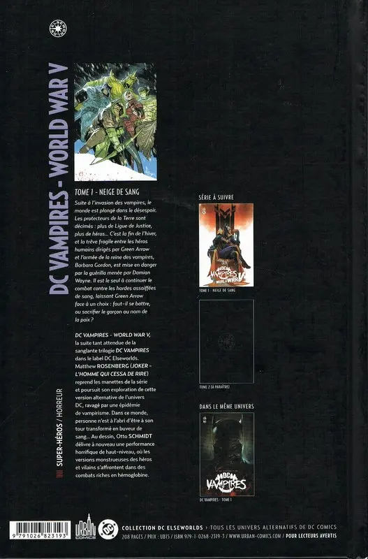 Verso de l'album DC Vampires : World War V Tome 1 Neige de sang