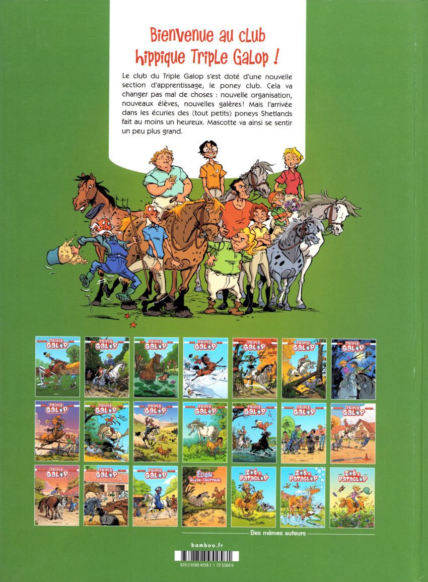 Verso de l'album Triple galop Tome 13