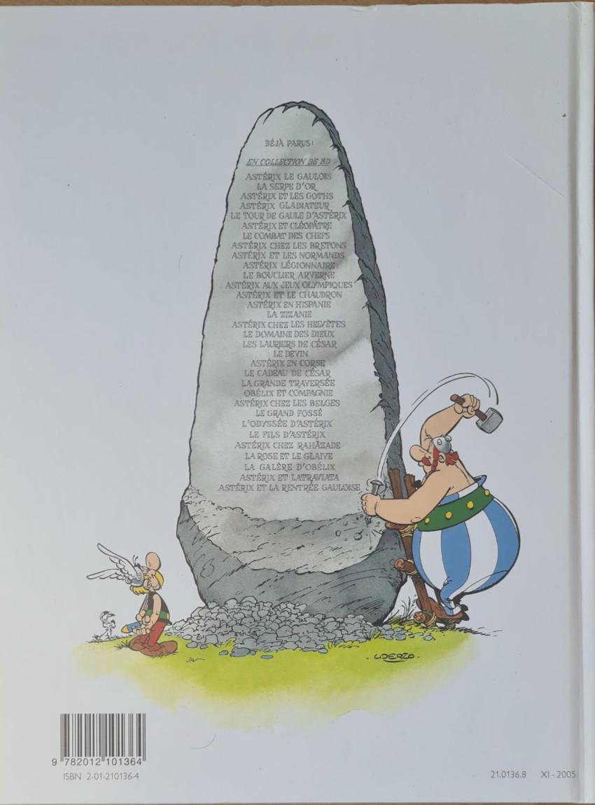 Verso de l'album Astérix Tome 4 Astérix gladiateur