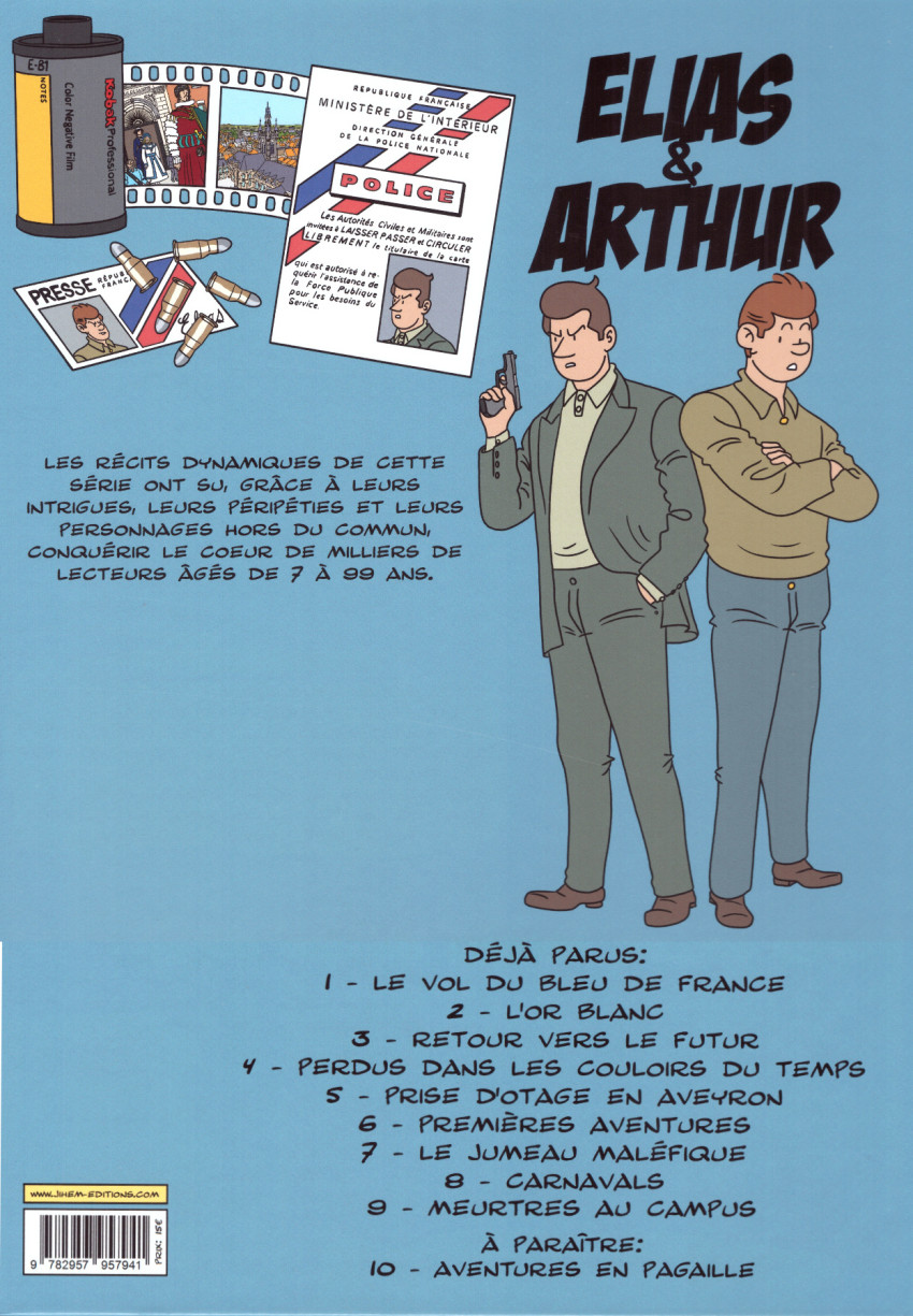 Verso de l'album Elias & Arthur Tome 2 Meurtres au campus