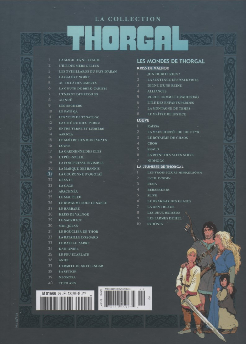 Verso de l'album Thorgal - La collection Tome 21 La couronne d'Ogotaï