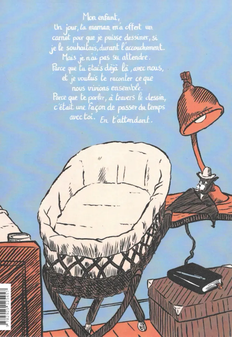 Verso de l'album En t'attendant Journal d'un papa impatient
