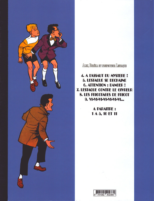 Verso de l'album Alex et Eurêka (et l'Inspecteur Lestaque) VI-VI-VI-VI-VI-VI-VI...