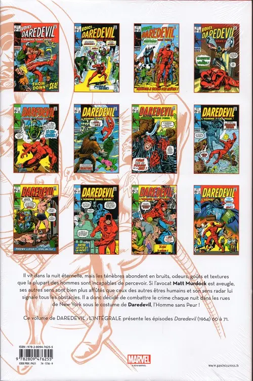 Verso de l'album Daredevil - L'Intégrale Tome 6 1970