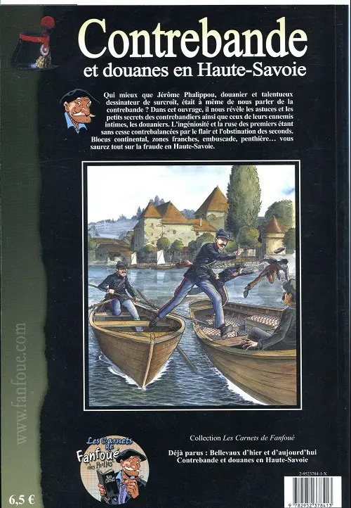 Verso de l'album Les aventures de Fanfoué des Pnottas Contrebande et douanes en Haute-Savoie