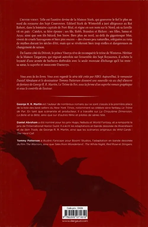 Verso de l'album A Game of Thrones - Le Trône de fer Volume II