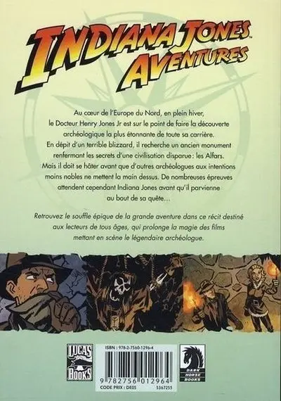 Verso de l'album Indiana Jones Aventures Tome 1