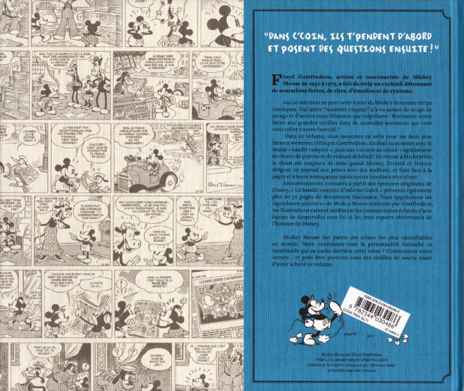 Verso de l'album Mickey Mouse par Floyd Gottfredson Tome 3 1934/1935 - Le bandit vampire d'Inferno Gulch et autres histoires