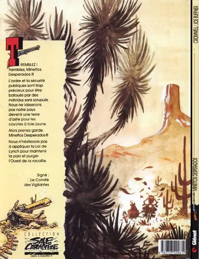 Verso de l'album Minettos Desperados Tome 1